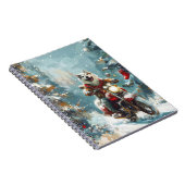 Alaskan Malamute Hond Rijden Motorfiets Kerstmis Notitieboek (Rechterzijde)