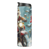 Alaskan Malamute Hond Rijden Motorfiets Kerstmis Thermosbeker (Geroteerd rechts)