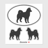 Alaskan Malamute Hond Silhouet Vinyl Sticket Set Sticker (Vel)
