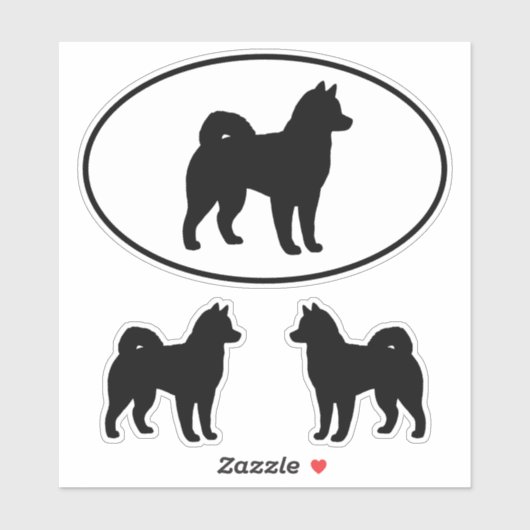 Alaskan Malamute Hond Silhouet Vinyl Sticket Set Sticker (Vel)