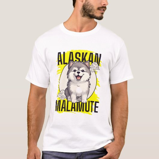 Alaskan Malamute hond T-shirt (Voorkant)