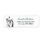 Alaskan Malamute Hond Vlinder Wonder Etiket (Voorkant)