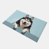Alaskan Malamute Honden Kunst Deurmat (Schuin)