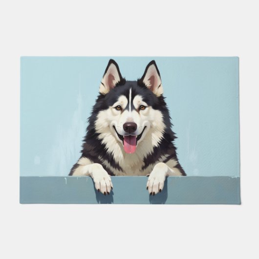 Alaskan Malamute Honden Kunst Deurmat (Voorkant)
