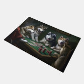Alaskan Malamute Honden Spelen Poker Art Deurmat (Schuin)