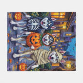 Alaskan Malamute Honden Trick-or-Treating Hallowee Fleece Deken (Voorkant (Horizontaal))