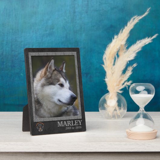Alaskan Malamute Hondenras Memorial Plaque Fotoplaat (Zijkant)