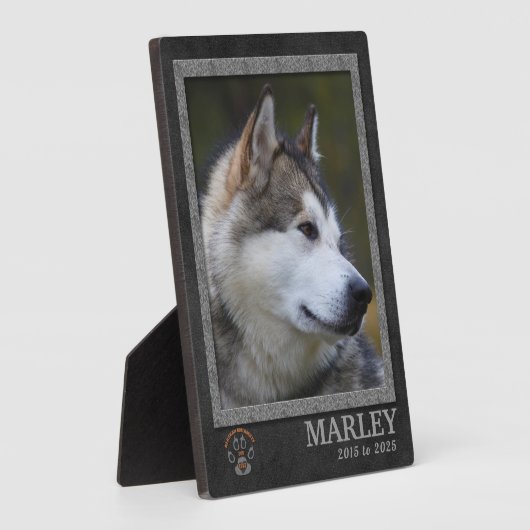 Alaskan Malamute Hondenras Memorial Plaque Fotoplaat (Zijkant)