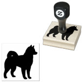 Alaskan Malamute Hondenras Silhouet Rubber Stamp Rubberstempel (Gestempeld)