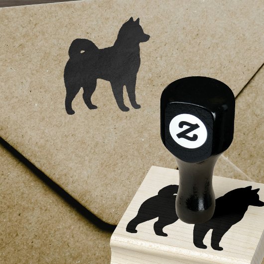 Alaskan Malamute Hondenras Silhouet Rubber Stamp Rubberstempel