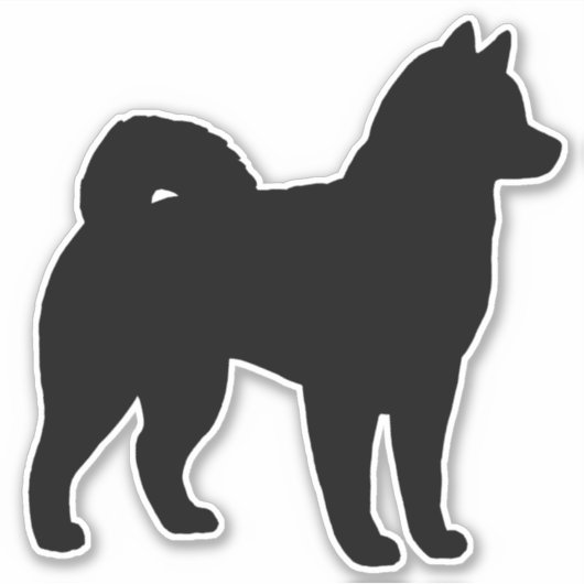Alaskan Malamute Hondenras Silhouette Vinyl Sticker (Voorkant)