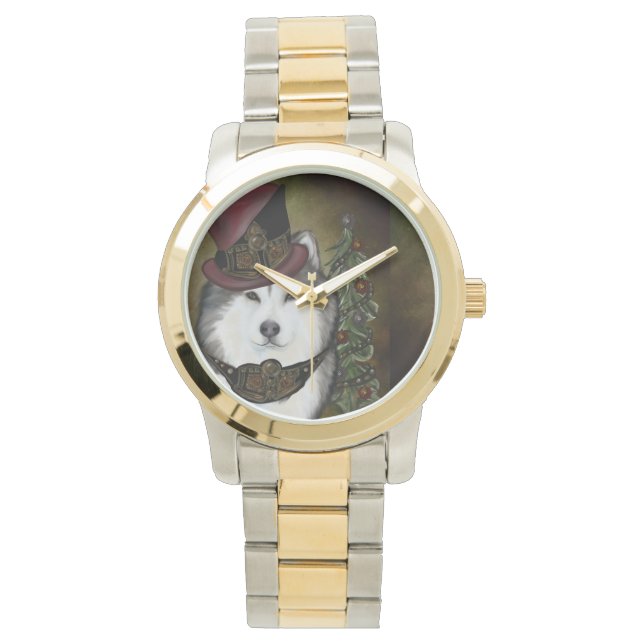 Alaskan Malamute Horloge (Voorkant)