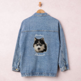Alaskan Malamute Husky Dog Artsy Huisdier Portret Denim Jacket