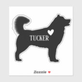 Alaskan Malamute Husky Silhouet Aangepaste naam Sticker (Vel)