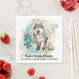 Alaskan Malamute-huwelijksservetten met foto Servet
