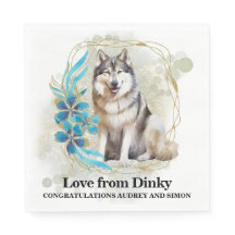 Alaskan Malamute-huwelijksservetten met foto