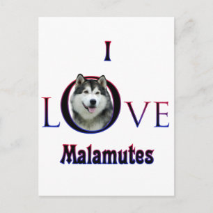 Alaskan Malamute Ik Liefde Briefkaart