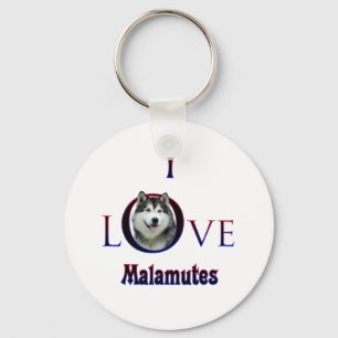 Alaskan Malamute Ik Liefde Sleutelhanger