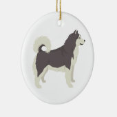 Alaskan Malamute Illustration Ceramic Ornament (Rechts)