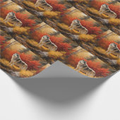 Alaskan Malamute in de herfst laat Herfst geïnspir Cadeaupapier (Hoek)