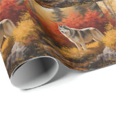 Alaskan Malamute in de herfst laat Herfst geïnspir Cadeaupapier (Rol Hoek)