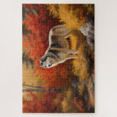 Alaskan Malamute in de herfst laat Herfst geïnspir Legpuzzel (Verticaal)