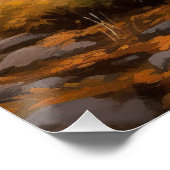 Alaskan Malamute in de herfst laat Herfst geïnspir Perfect Poster (Hoek)