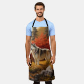 Alaskan Malamute in de herfst laat Herfst geïnspir Schort (Gedragen)