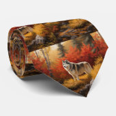 Alaskan Malamute in de herfst laat Herfst geïnspir Stropdas (Opgerold)