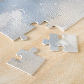 Alaskan Malamute in Sledge Laat het Sneeuw Kerstmi Legpuzzel (Zijkant)