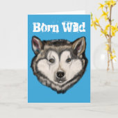 Alaskan Malamute Kaart (Gele Bloem)