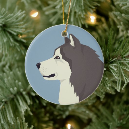 Alaskan Malamute Keramisch Ornament (Boom)