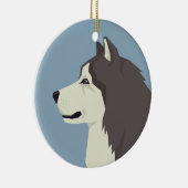 Alaskan Malamute Keramisch Ornament (Rechts)