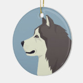 Alaskan Malamute Keramisch Ornament (Links)