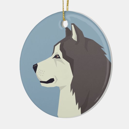 Alaskan Malamute Keramisch Ornament (Links)