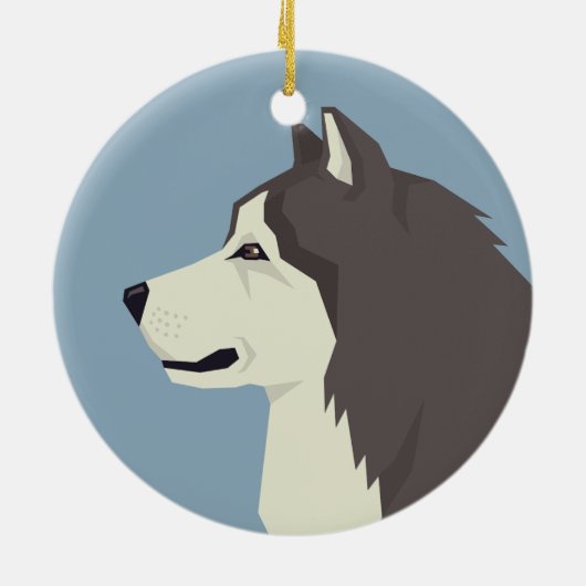 Alaskan Malamute Keramisch Ornament (Achterkant)