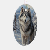 Alaskan Malamute Keramisch Ornament (Rechts)
