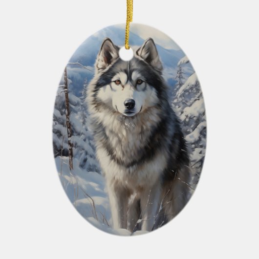 Alaskan Malamute Keramisch Ornament (Voorkant)