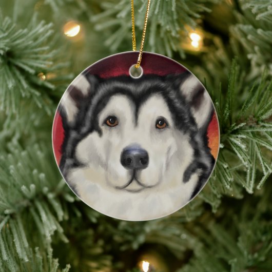 Alaskan Malamute Keramisch Ornament (Boom)