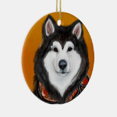 Alaskan Malamute Keramisch Ornament (Rechts)
