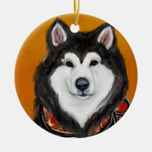 Alaskan Malamute Keramisch Ornament (Voorkant)