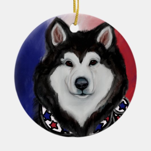 Alaskan Malamute Keramisch Ornament (Voorkant)