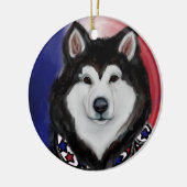 Alaskan Malamute Keramisch Ornament (Links)