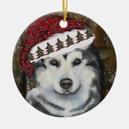 Alaskan Malamute Keramisch Ornament (Voorkant)