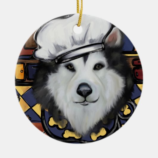 Alaskan Malamute Keramisch Ornament (Voorkant)