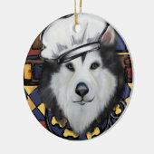 Alaskan Malamute Keramisch Ornament (Links)