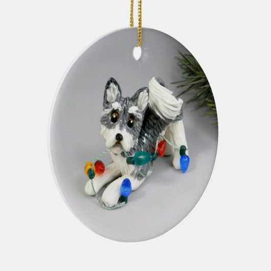 Alaskan Malamute Keramisch Ornament (Rechts)