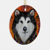 Alaskan Malamute Keramisch Ornament (Rechts)