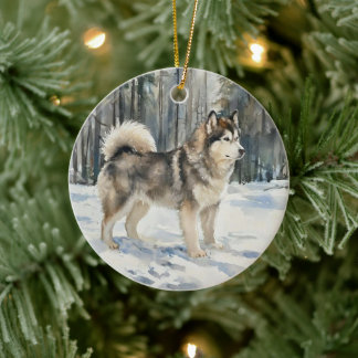 Alaskan Malamute Keramisch Ornament