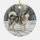 Alaskan Malamute Keramisch Ornament (Achterkant)